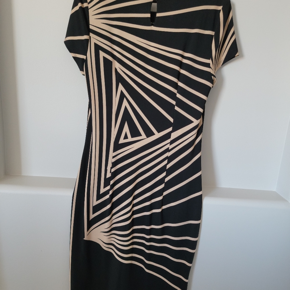 Lori M Collection dress M, black and gold